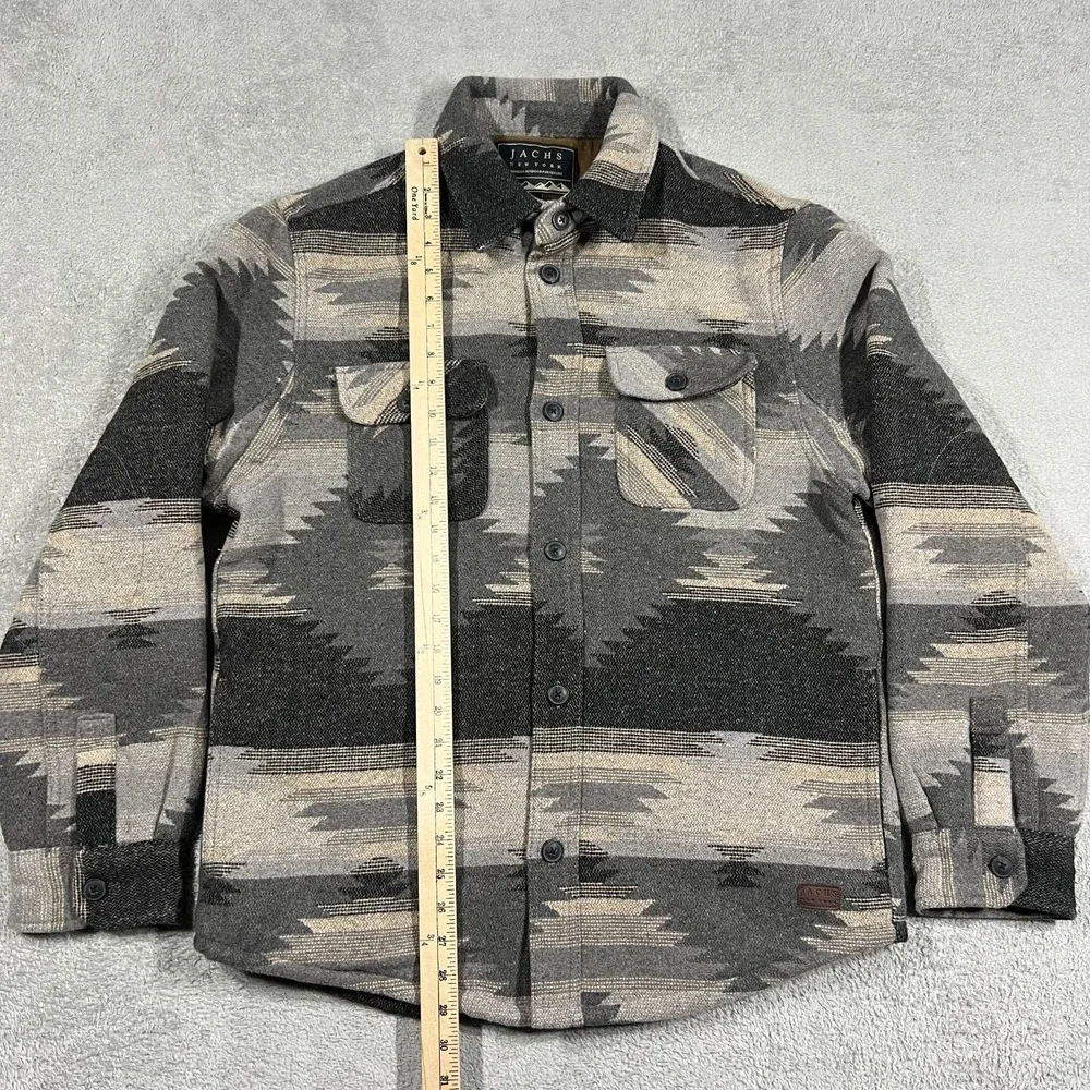 Jachs New York Shirt Jacket Mens Medium Shacket Sherpa Lined Aztec Wool Blend